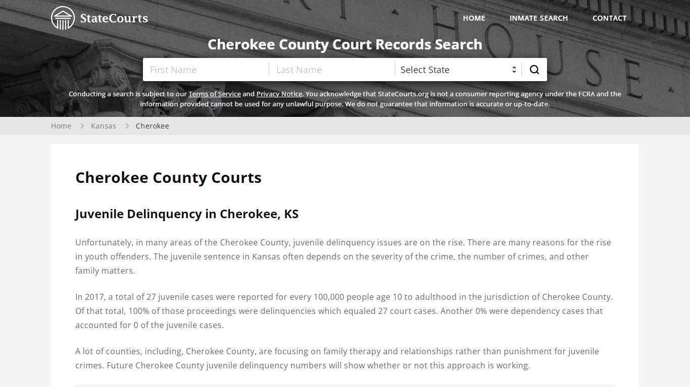 Cherokee County, KS Courts - Records & Cases - StateCourts